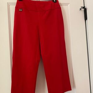 Red cropped Lisette L pants. Size 4